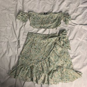 SHEIN M floral skirt SET